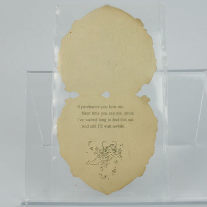 Vintage Valentine's Day Card Cupid Boy Girl Gardening