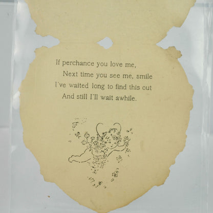 Vintage Valentine's Day Card Cupid Boy Girl Gardening