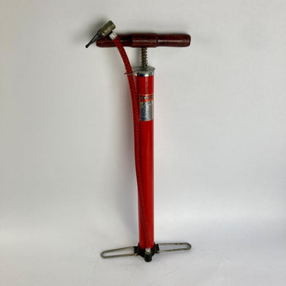 Vintage Dorcy Model 861Bicycle Tire Pump Wood Handle Bike Hand Pump Red