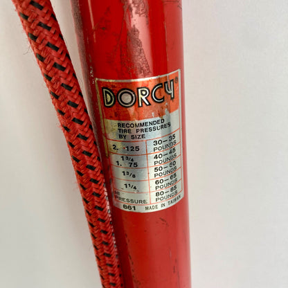 Vintage Dorcy Model 861Bicycle Tire Pump Wood Handle Bike Hand Pump Red
