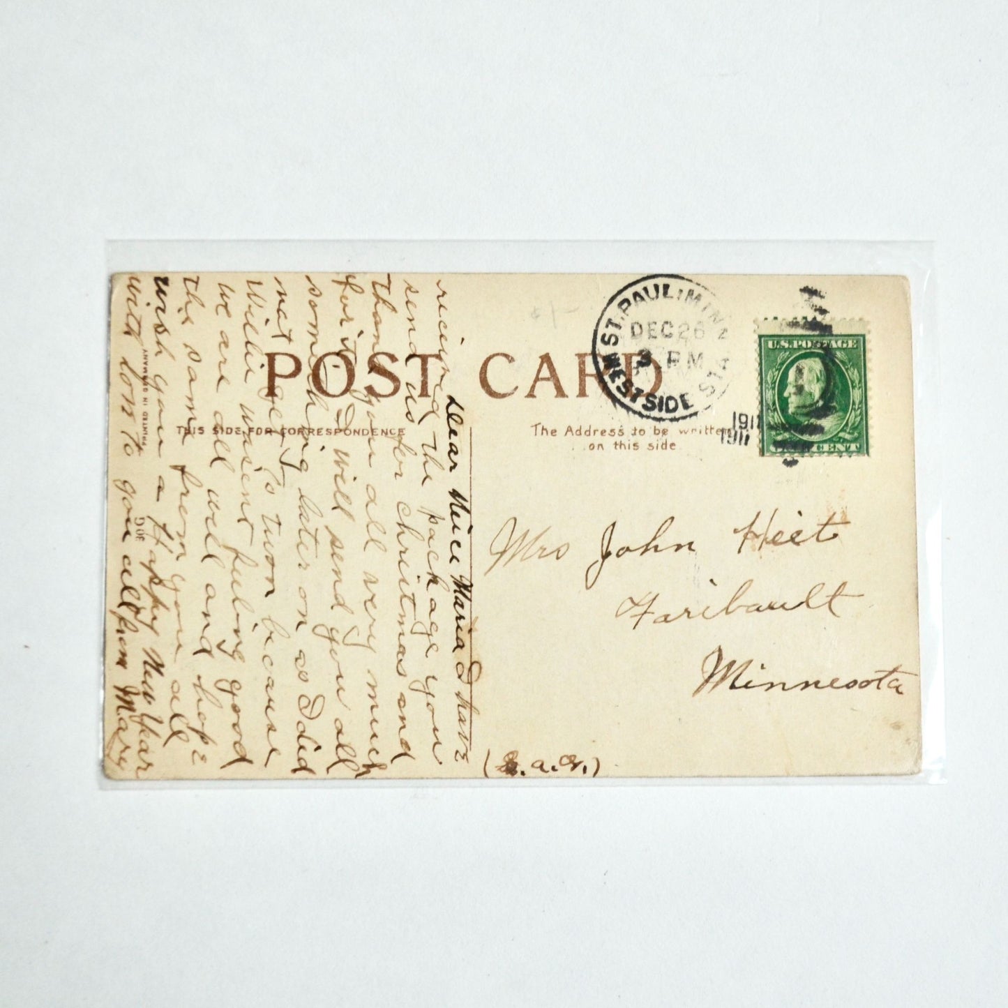 1911 Antique Christmas Postcard Greetings