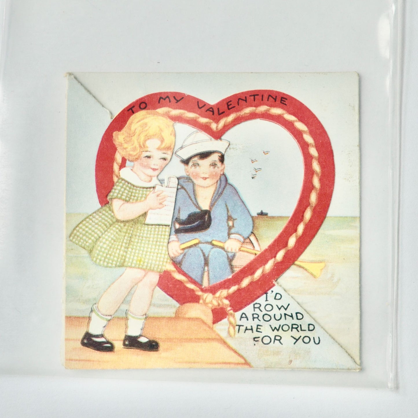 Vintage Valentine Card To My I'd Row Around the World for You