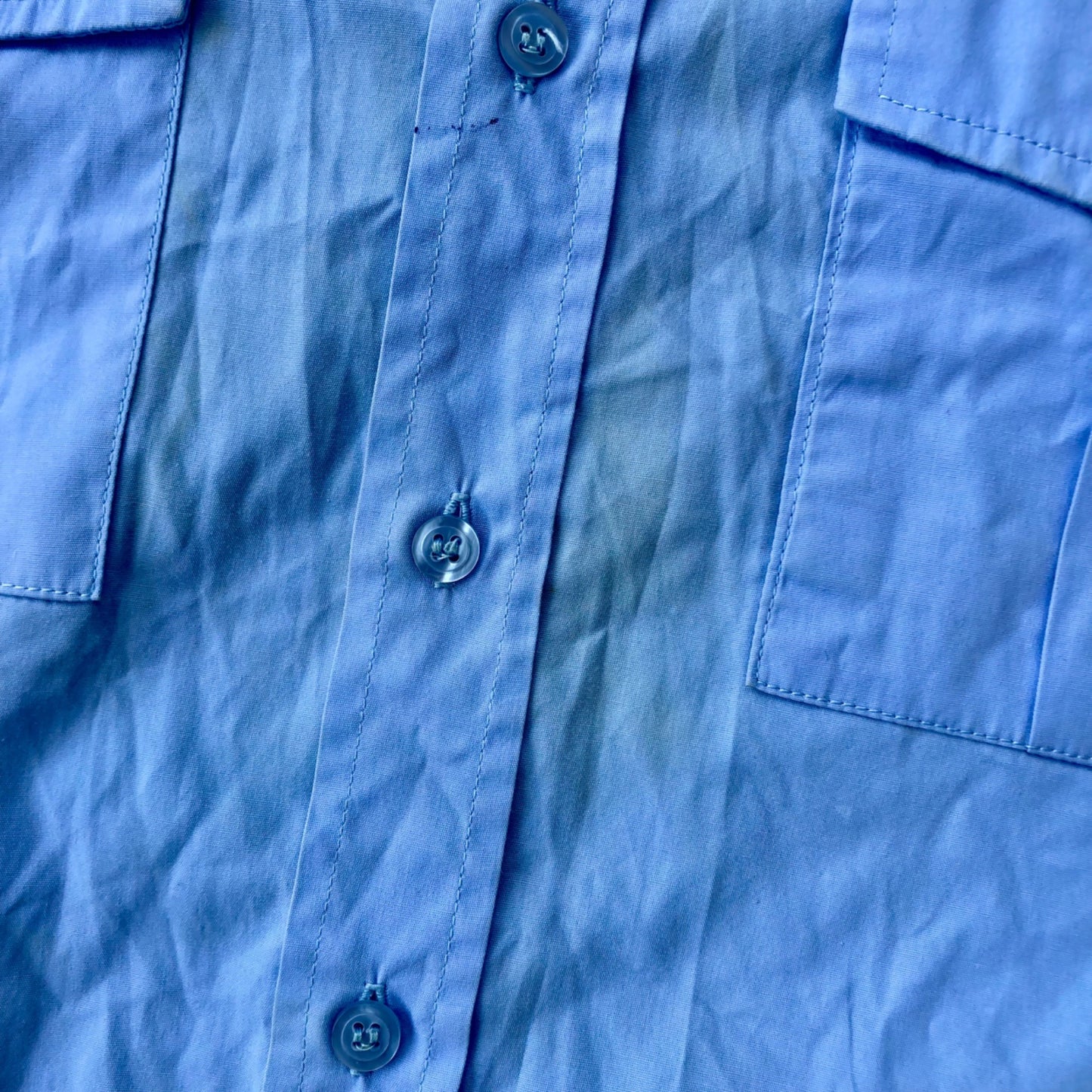 Vintage 'Academia De Politie' Shirt Romanian Military Surplus Blue