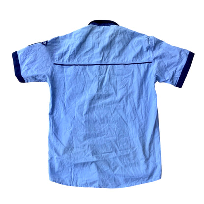 Vintage 'Academia De Politie' Shirt Romanian Military Surplus Blue