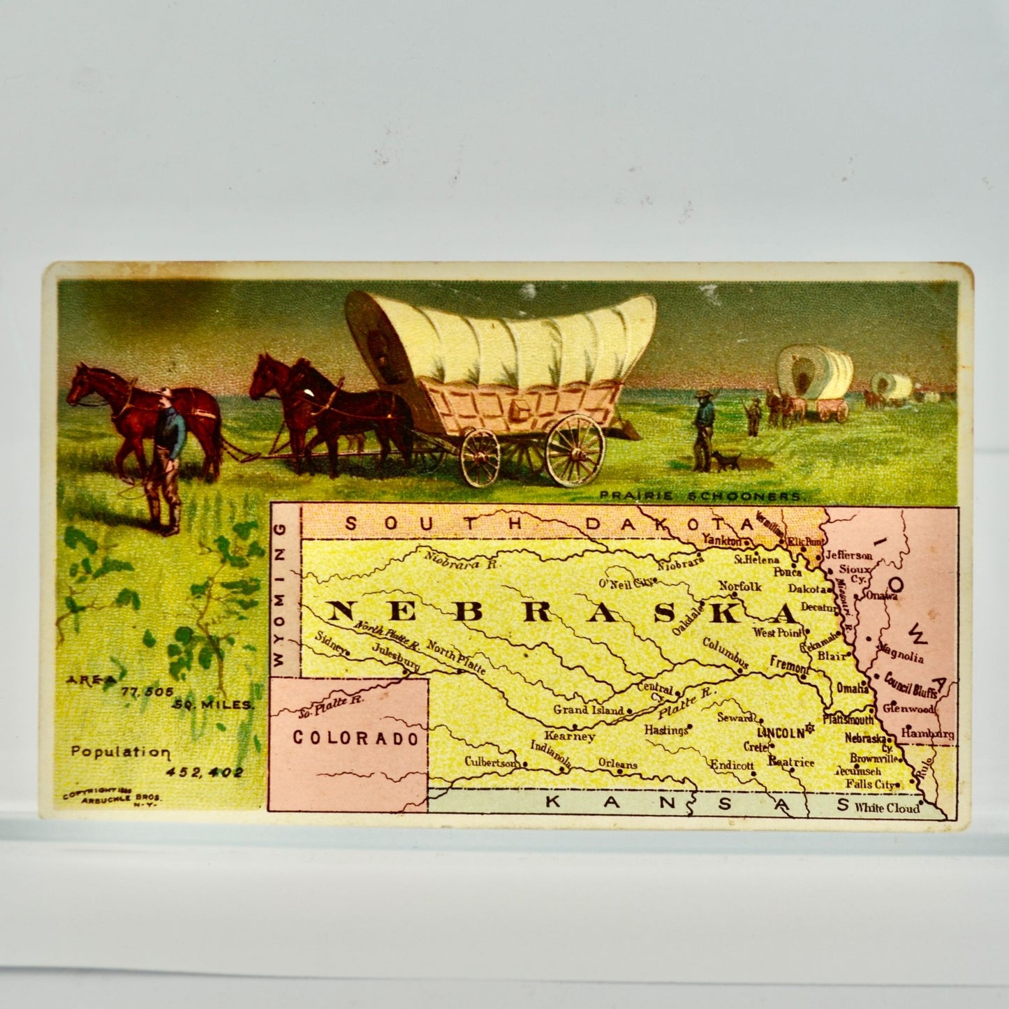 Arbuckles' Ariosa Coffee Nebraska Victorian Trading Trade Card