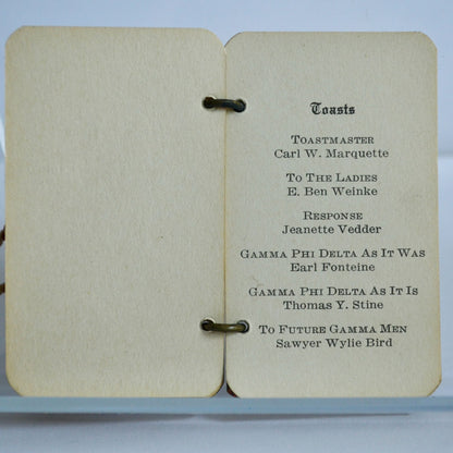 Antique 1925 Gamma Phi Delta Dance Card 10th Annual Draper Hall Oconomowoc Wisconsin