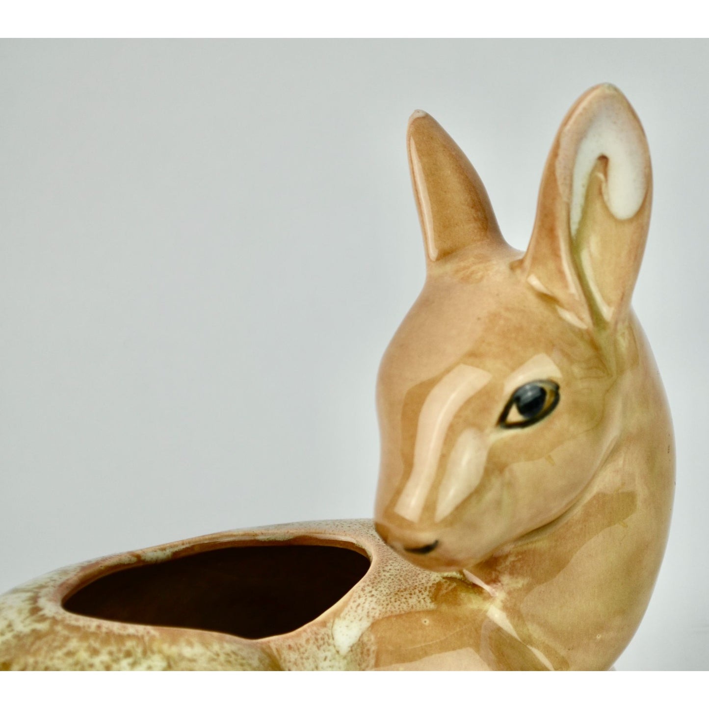 Vintage Deer Bambi Planter MCM Ceramic Brown