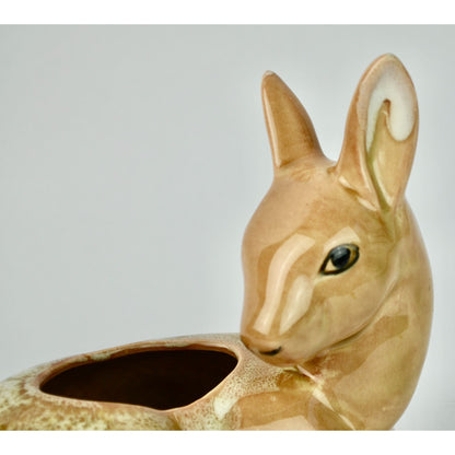 Vintage Deer Bambi Planter MCM Ceramic Brown
