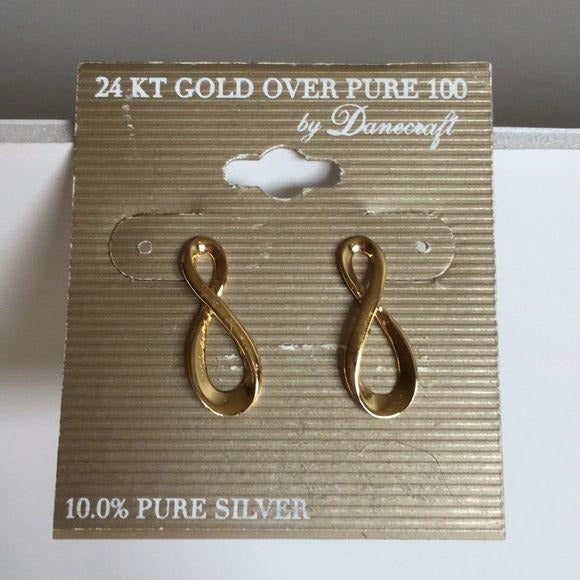 New Danecraft 24KT Gold Over Silver Earrings