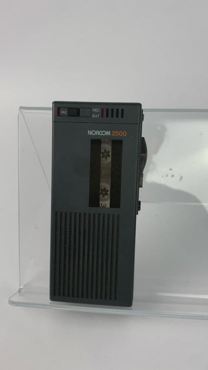 Norcom 2500 Dictaphone Cassette Recorder with Case WORKING