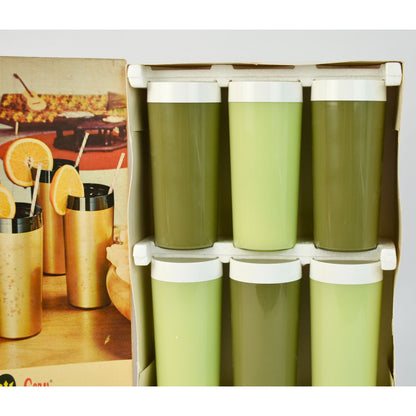 Therma Serv Sea Mist Vintage Insulated Tumblers Box NOS Set of 6