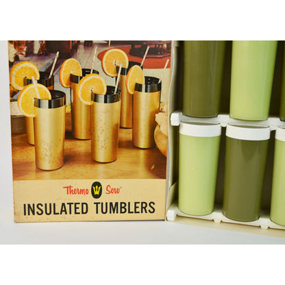 Therma Serv Sea Mist Vintage Insulated Tumblers Box NOS Set of 6