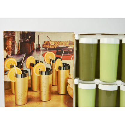Therma Serv Sea Mist Vintage Insulated Tumblers Box NOS Set of 6