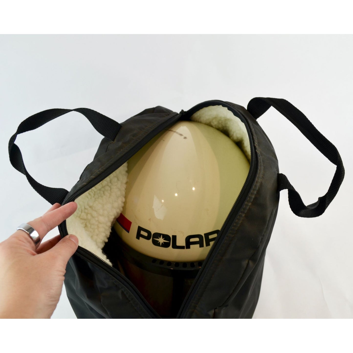 Vintage Polaris Indy Snowmobile Helmet Full-Face White Red Purple