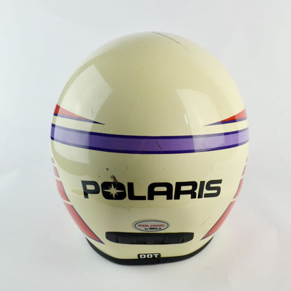 Vintage Polaris Indy Snowmobile Helmet Full-Face White Red Purple