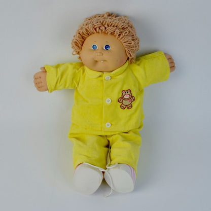 Cabbage Patch Kids Boy Doll Yellow Corduroy Outfit Blonde Hair 1982