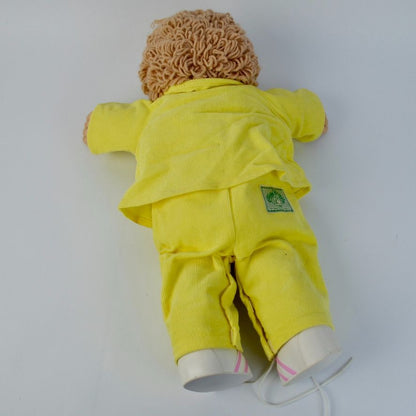 Cabbage Patch Kids Boy Doll Yellow Corduroy Outfit Blonde Hair 1982