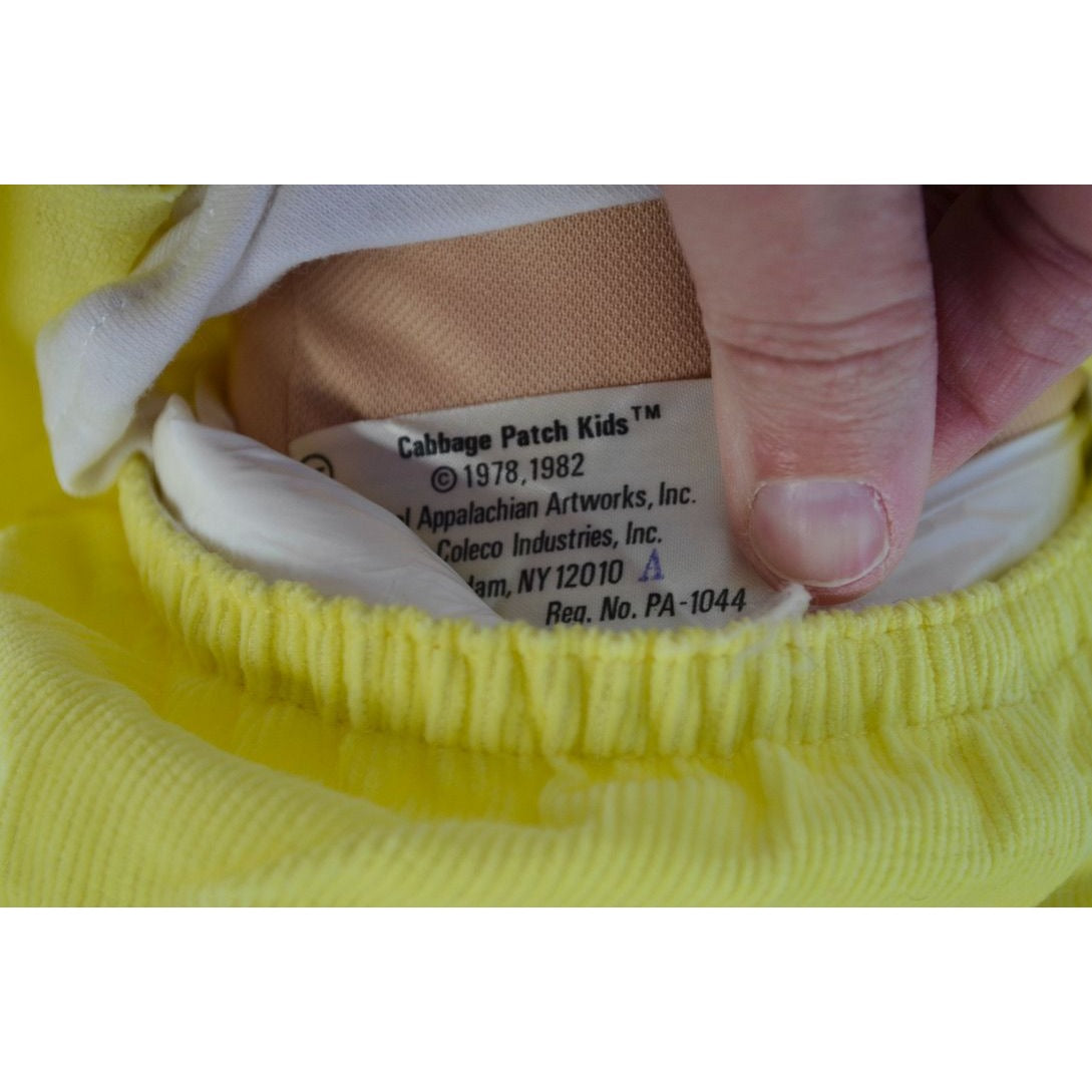 Cabbage Patch Kids Boy Doll Yellow Corduroy Outfit Blonde Hair 1982