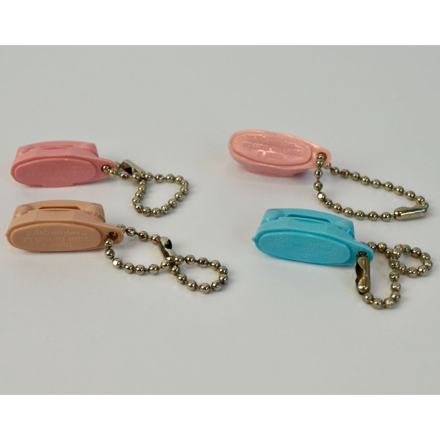 Vintage Princess Phone Keychains Lot of 4 Pink Cream Blue