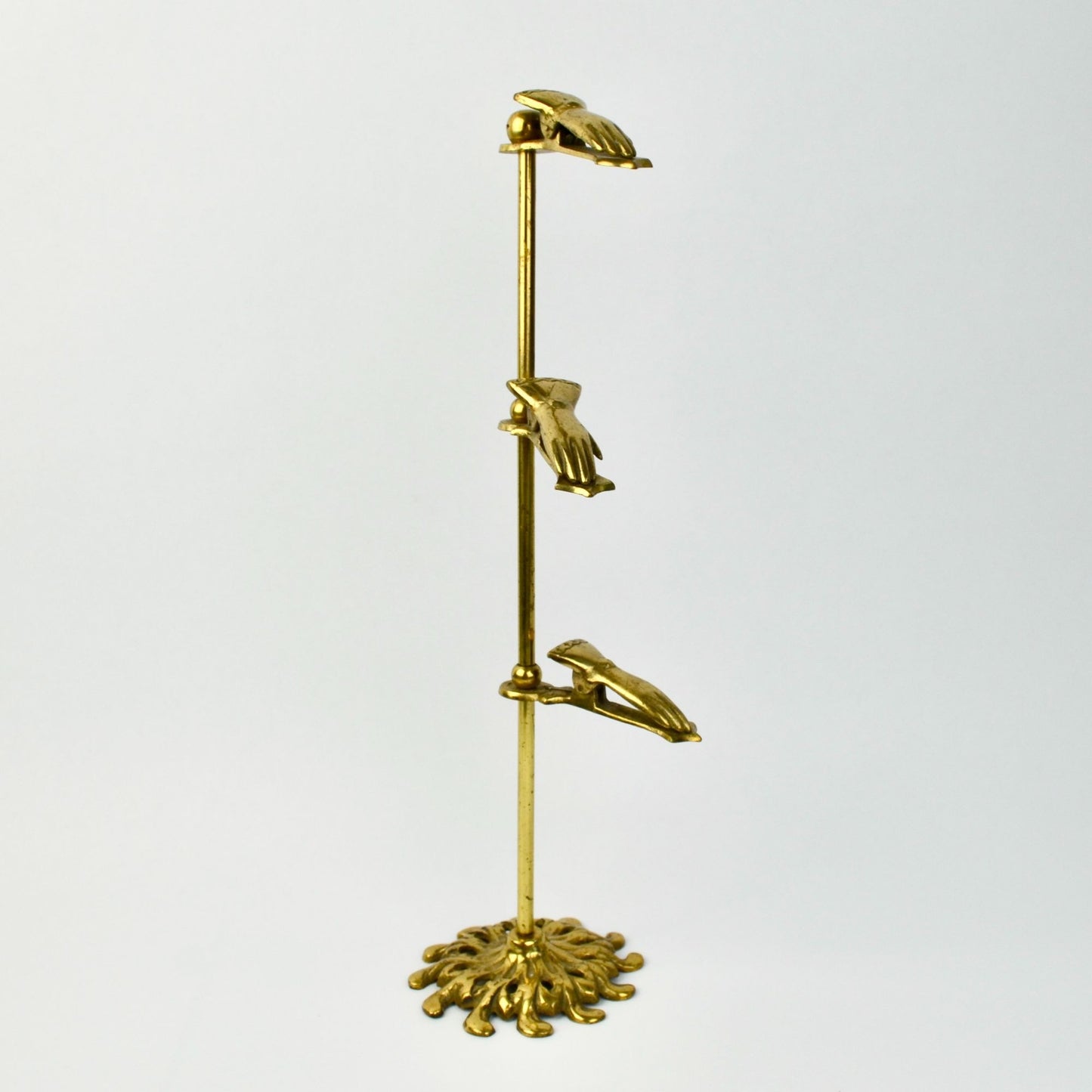 Vintage Brass Glove Clip Display Stand Jewelry Holder Hand Shaped letters photos