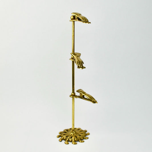 Vintage Brass Glove Clip Display Stand Jewelry Holder Hand Shaped letters photos