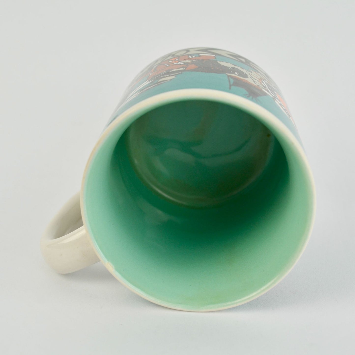 Vintage Oklahoma American Indian Coffee Mug Teal Blue