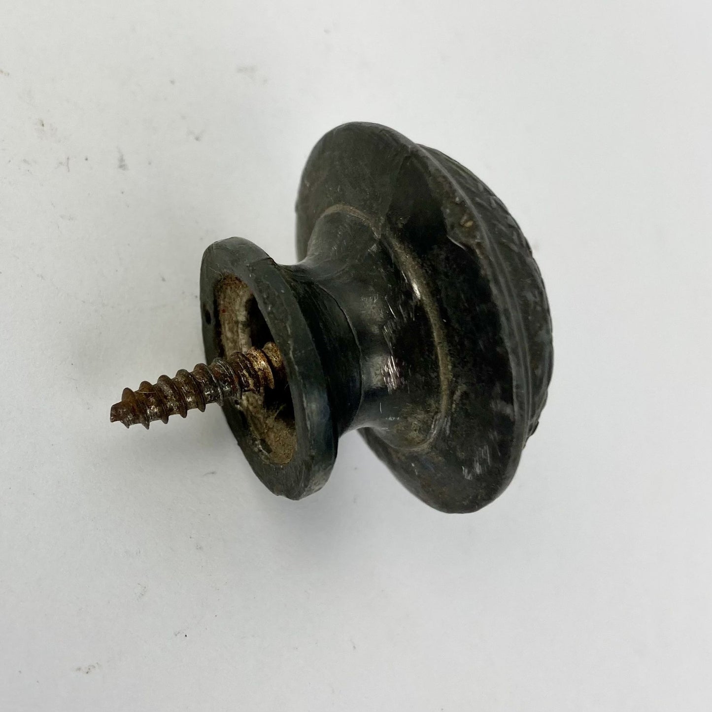 Antique Drawer Pull Cabinet Knob Flintlock Pistol Butt Cap? Heavy - 3.5 oz