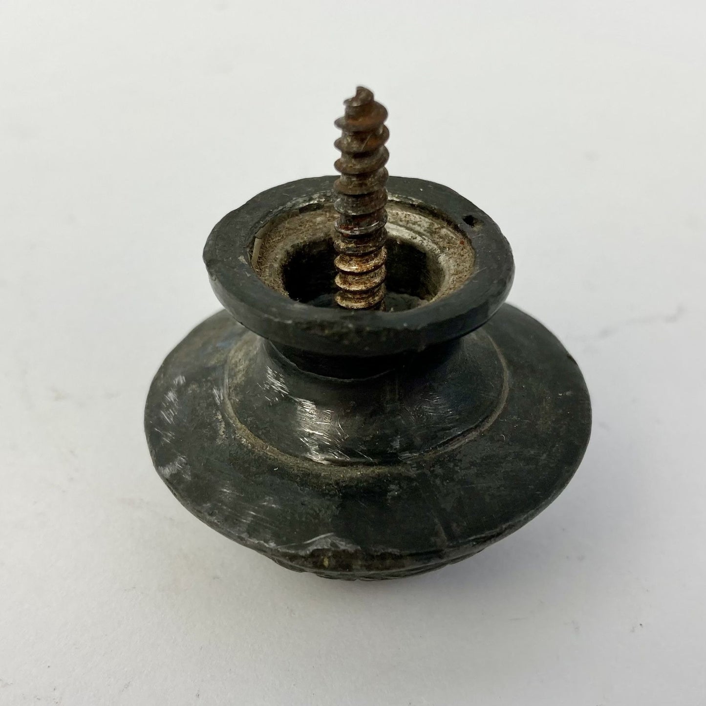 Antique Drawer Pull Cabinet Knob Flintlock Pistol Butt Cap? Heavy - 3.5 oz