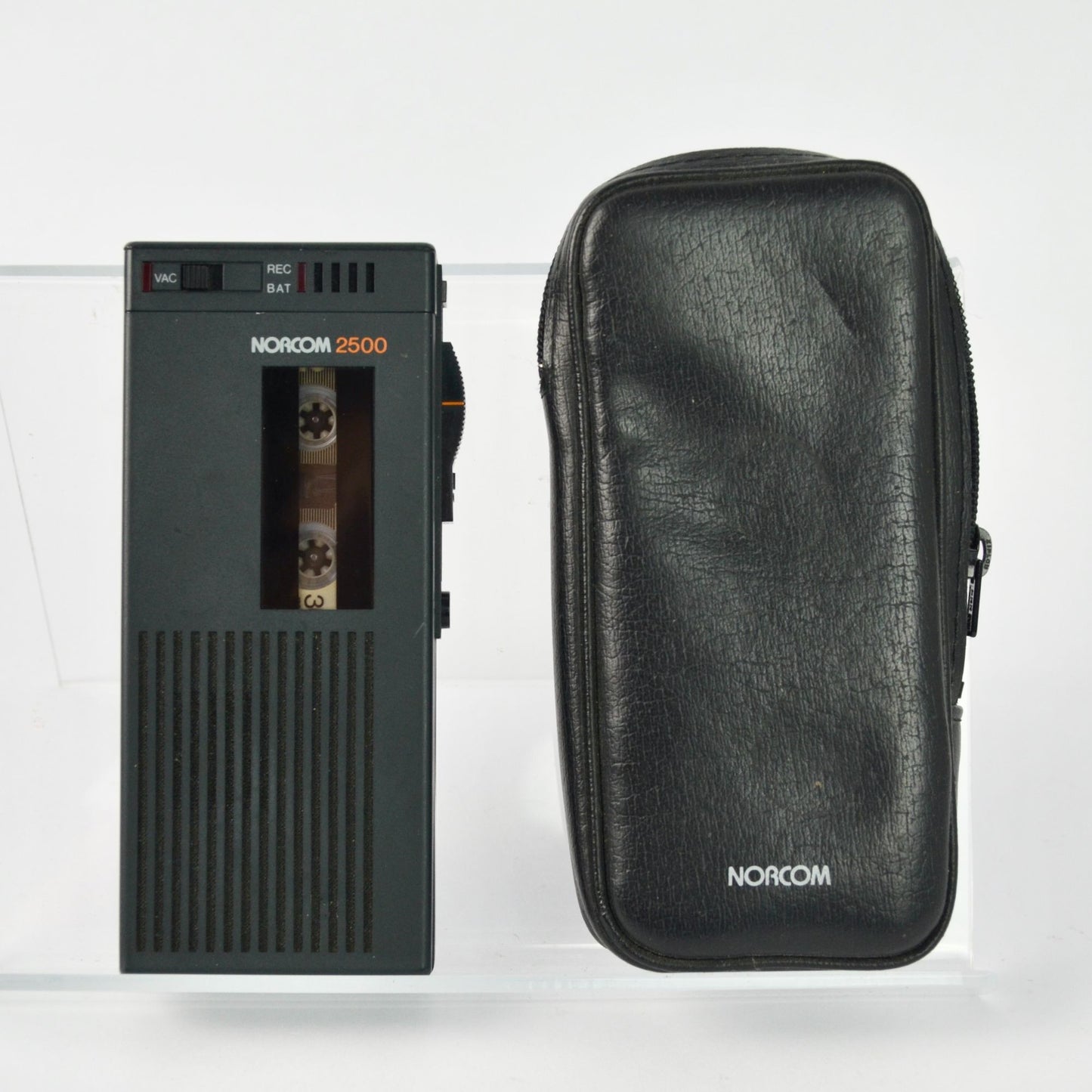 Norcom 2500 Dictaphone Cassette Recorder with Case WORKING