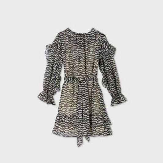 Who What Wear NEW  Ruffle Long Sleeve Dress Small
