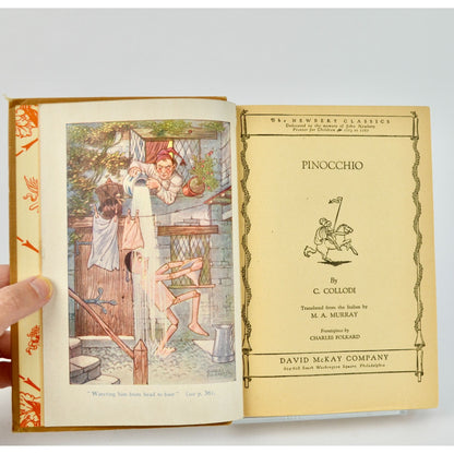 Pinocchio C. Collodi McKay Antique Book Hardcover