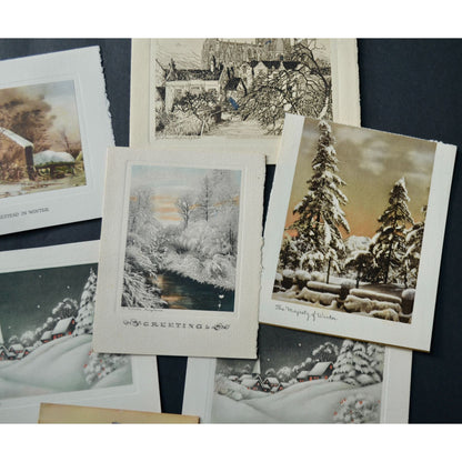 Vintage Greeting Cards Covers Fronts Ephemera Christmas Winter