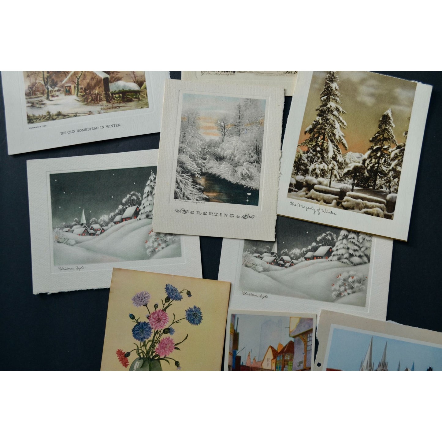 Vintage Greeting Cards Covers Fronts Ephemera Christmas Winter