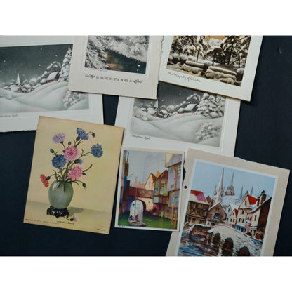 Vintage Greeting Cards Covers Fronts Ephemera Christmas Winter