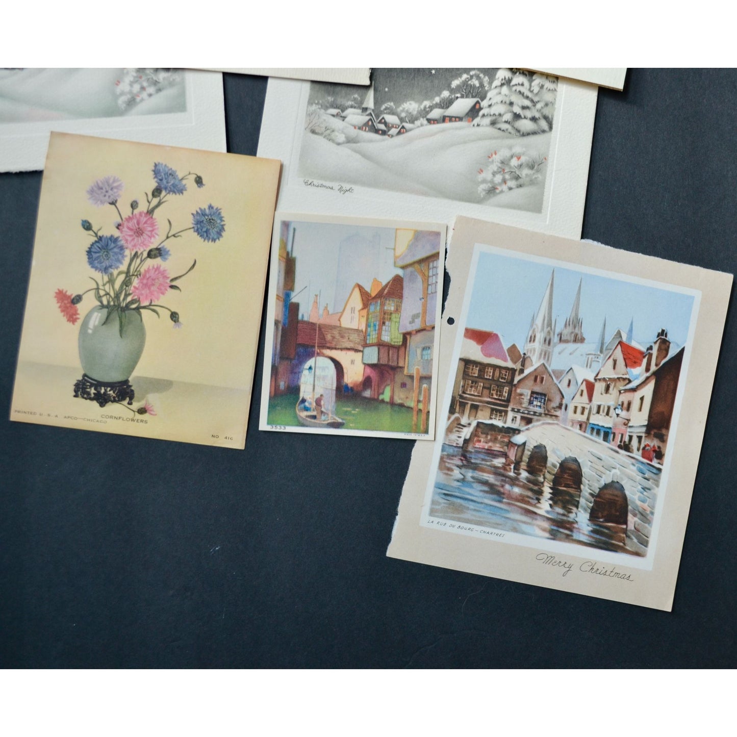 Vintage Greeting Cards Covers Fronts Ephemera Christmas Winter
