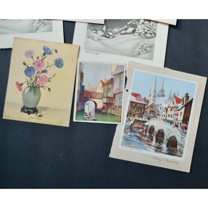 Vintage Greeting Cards Covers Fronts Ephemera Christmas Winter