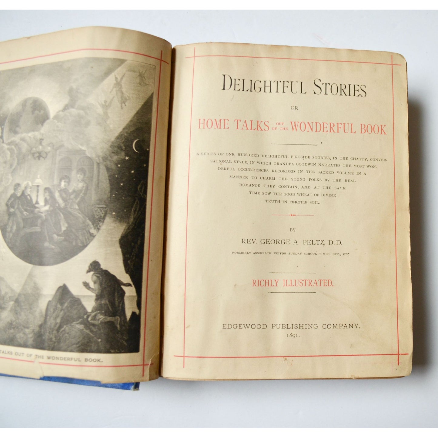 Delightful Stories 1891 Antique Book Rev. George Peltz