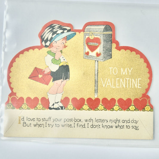 Vintage Valentine Card To My I'd Love to Stuff Your Post-Box with Letters
