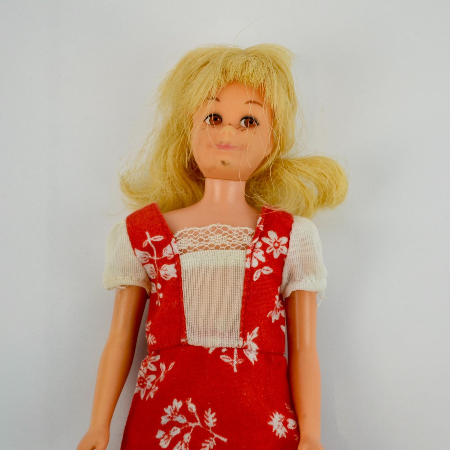 Mattel 1963 Scooter Doll Skipper's Best Friend Blonde Freckles Red Dress