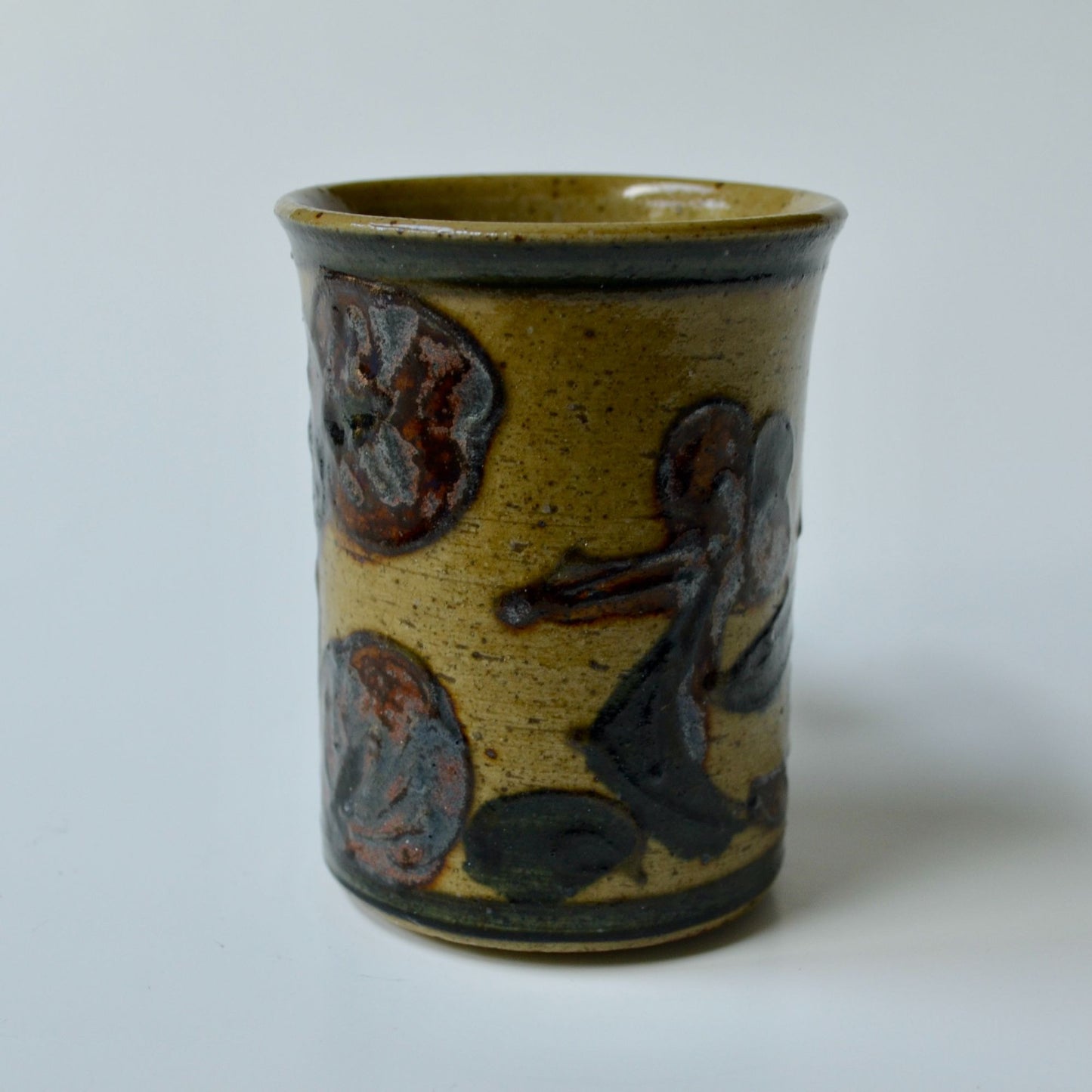 Vintage Brown Textured Pottery Ceramic Coffee Mug