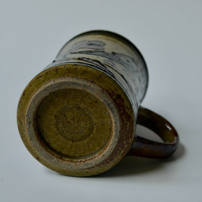 Vintage Brown Textured Pottery Ceramic Coffee Mug