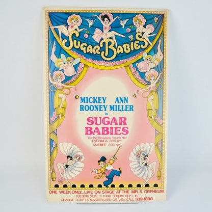 Sugar Babies 1979 Broadway Show Poster Mickey Rooney Ann Miller Minneapolis Orpheum