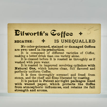 Dilworth's Coffee Antique Victorian Trading Card Girl Bird