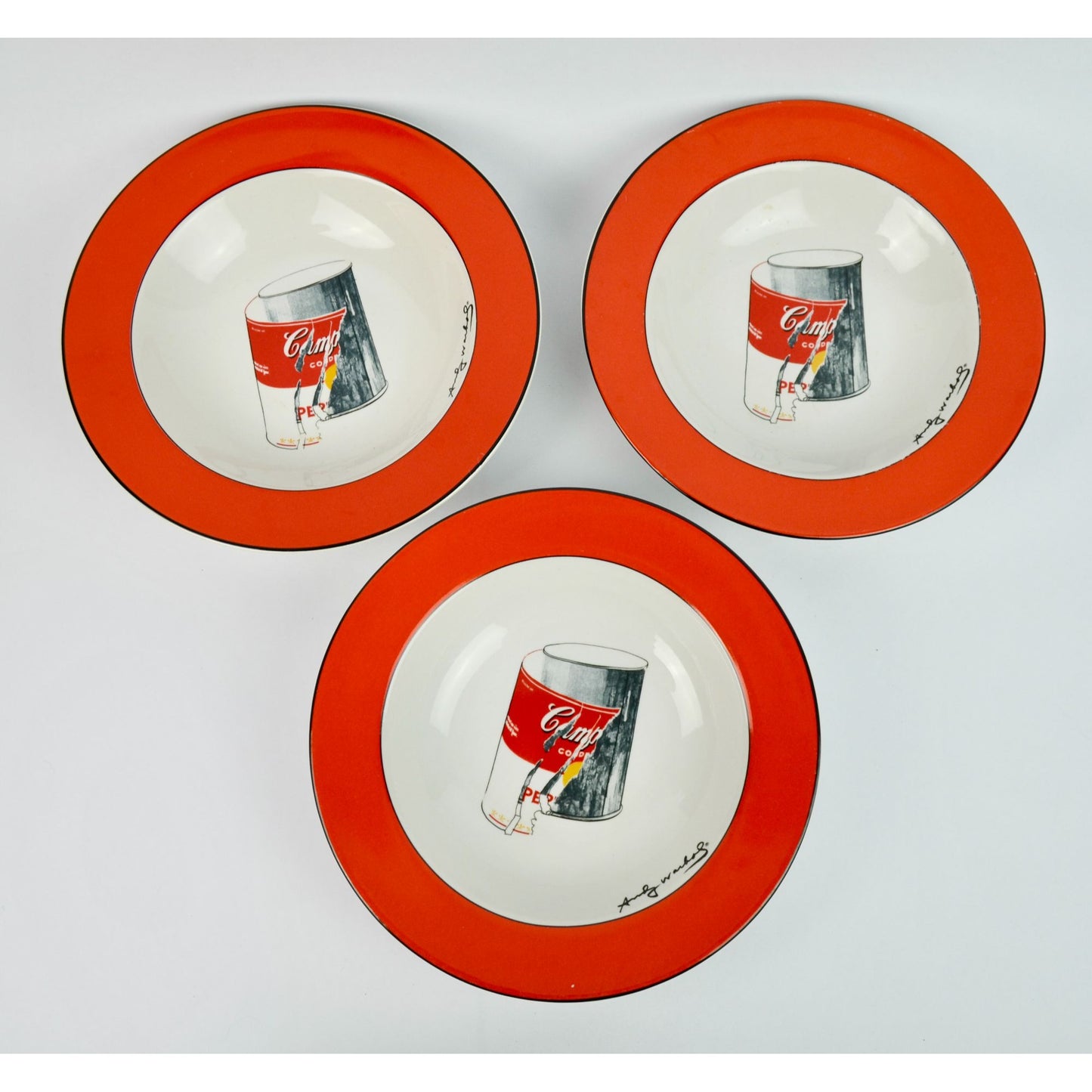 Andy Warhol Campbell's Soup Bowls Set of 3 Vintage