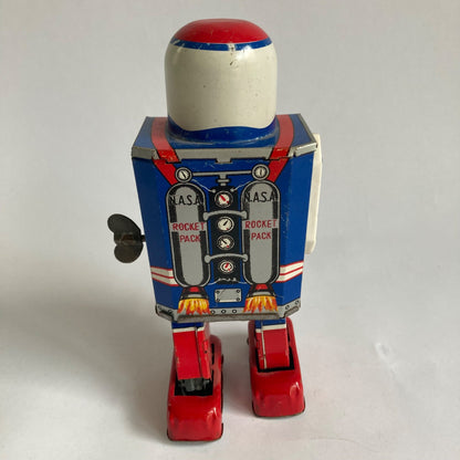 Vintage NASA Astro Captain Tin Litho Toy 1960s Wind-Up Robot FOR PARTS OR REPAIR