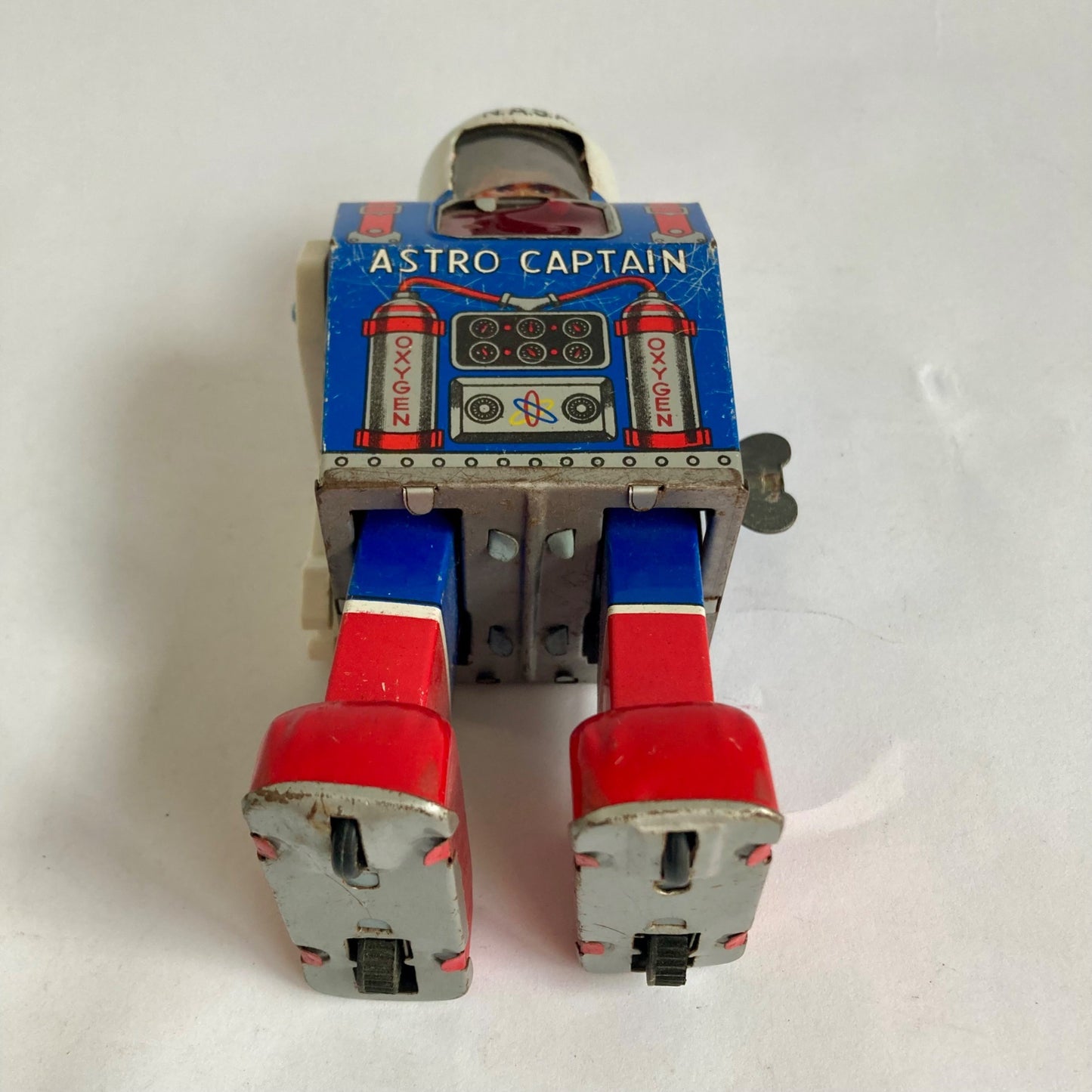 Vintage NASA Astro Captain Tin Litho Toy 1960s Wind-Up Robot FOR PARTS OR REPAIR