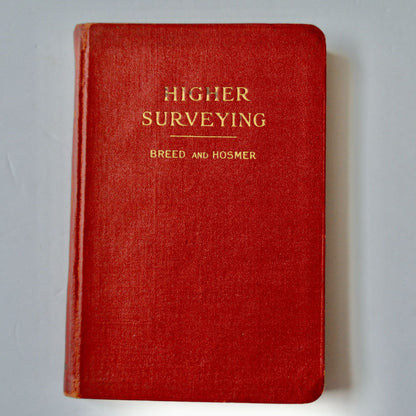 1920 Higher Surveying Breed and Hosmer Antique Book Red 2nd Edition