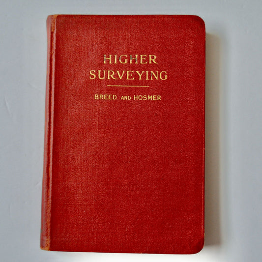 1920 Higher Surveying Breed and Hosmer Antique Book Red 2nd Edition