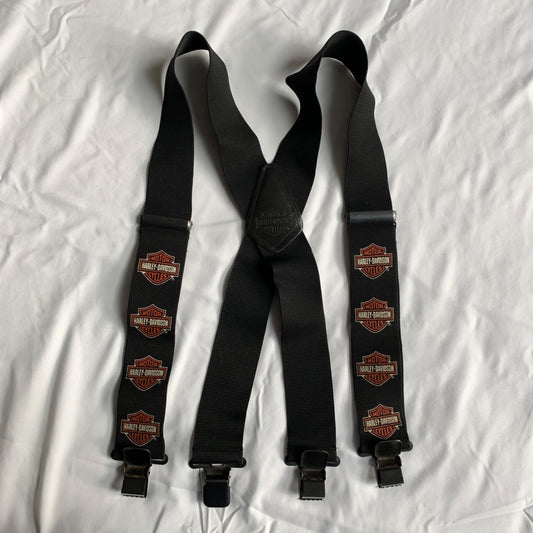 Harley Davidson Vintage Logo Black Suspenders Y Back