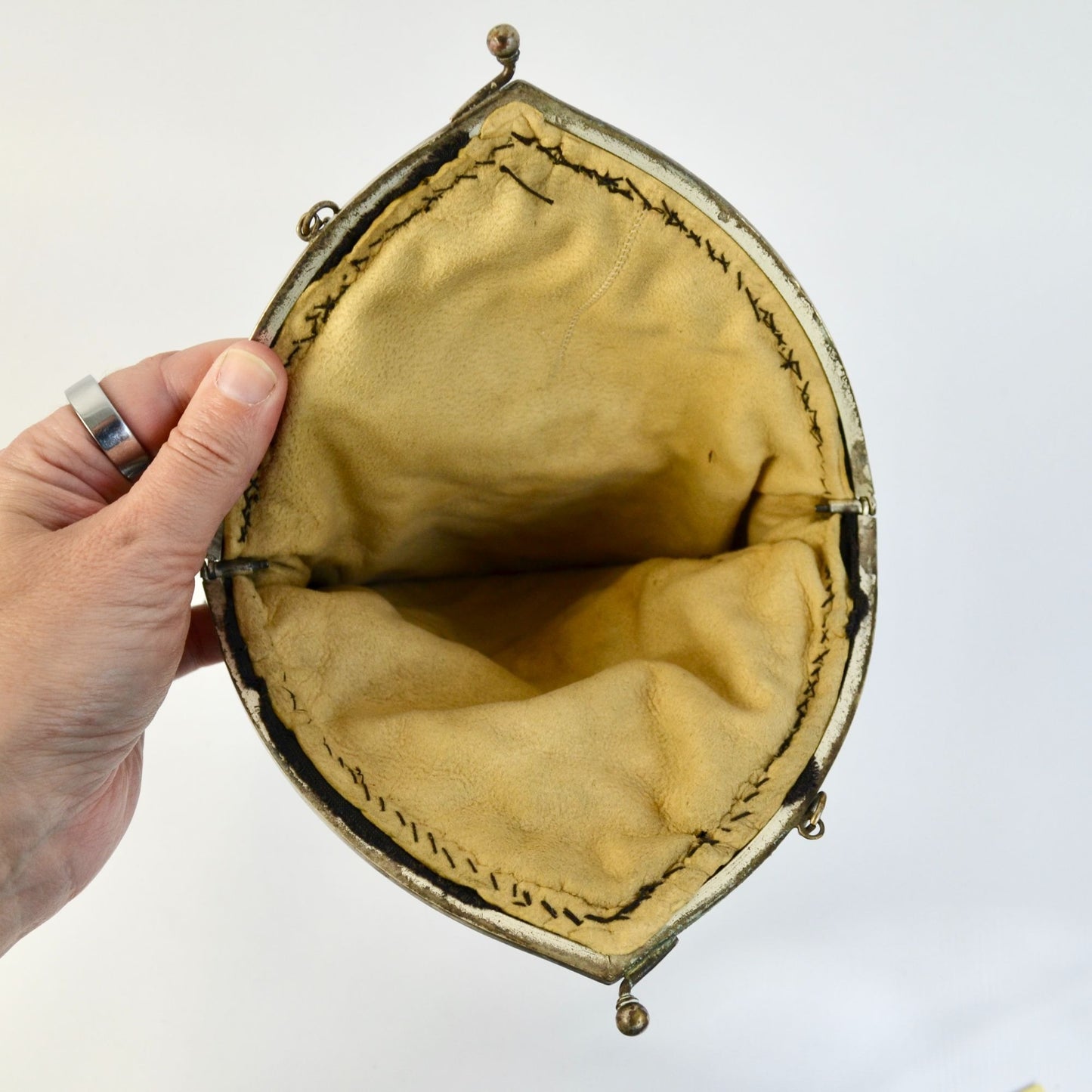 Vintage Antique? Black Velvet Jeweled Chain Handle Clutch Bag